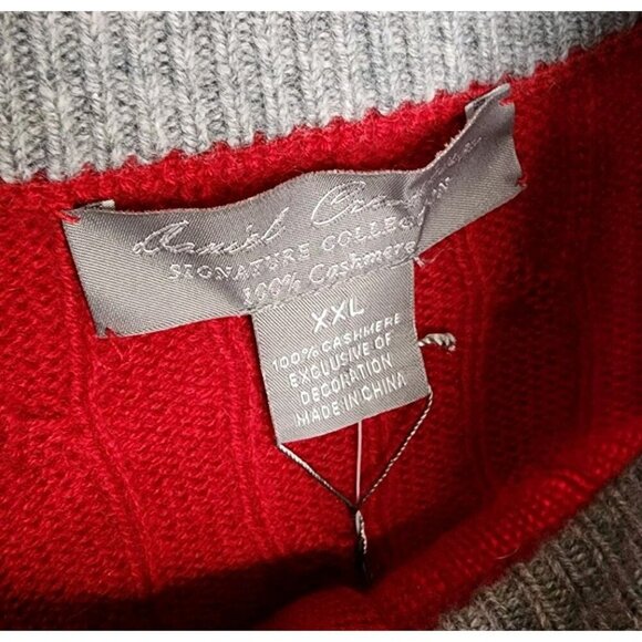 Daniel Cremieux Signature NWT Cable Knit 100% Cashmere Red Sweater XXL 2XL - Picture 3 of 6